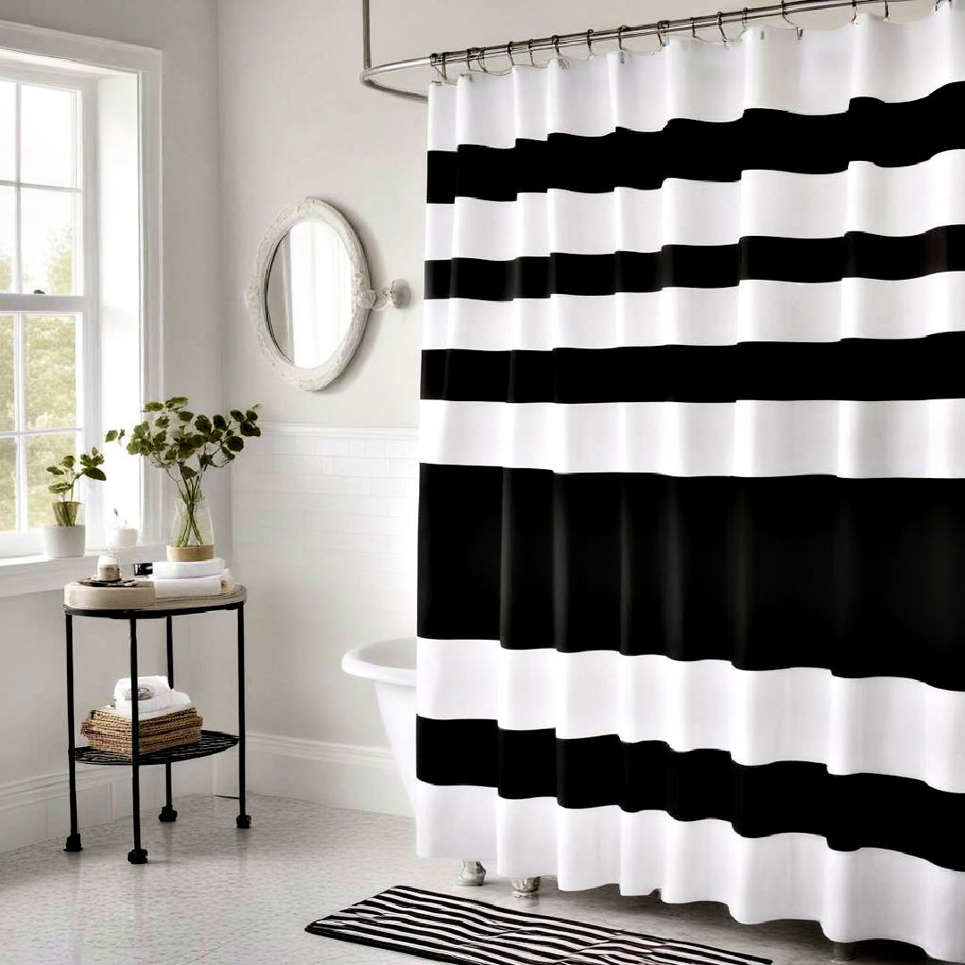 install black and white shower curtain - 40 Black and White Bathroom Ideas