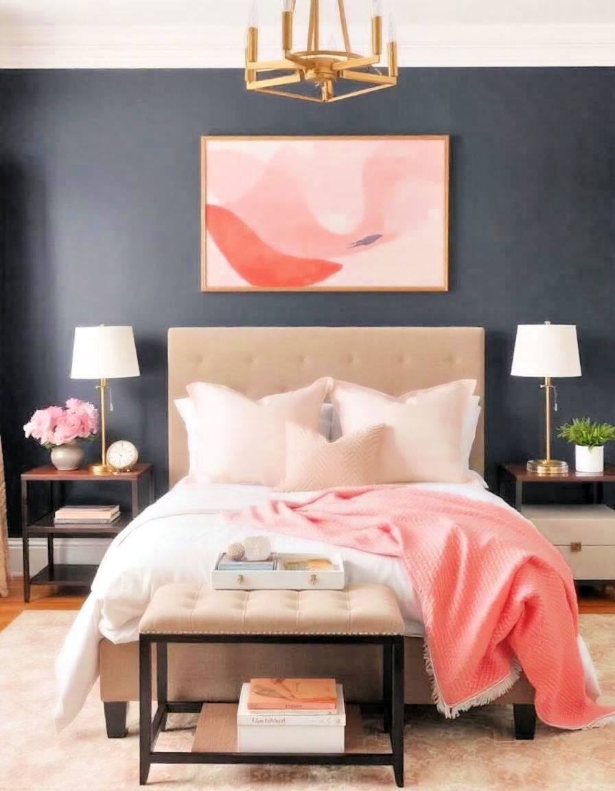 install blush pink artwork - 15 Blush Pink Bedroom Ideas