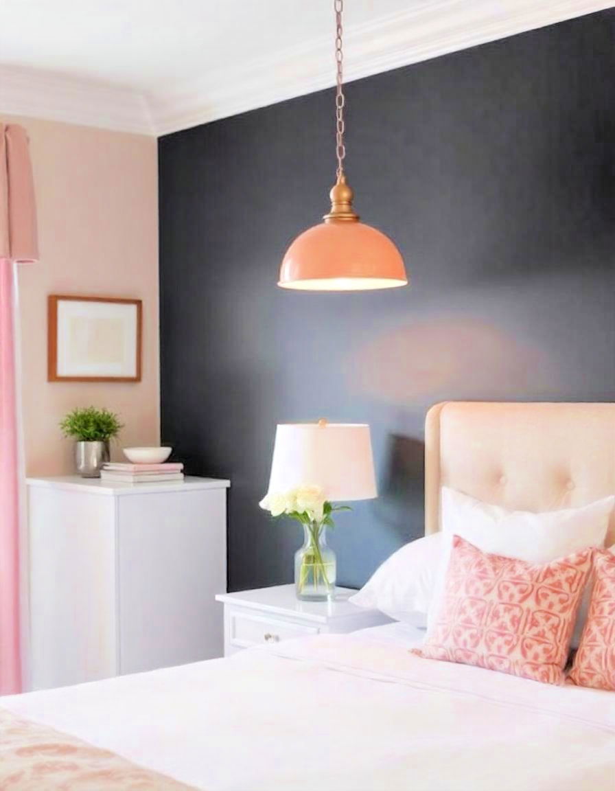 install blush pink lighting fixtures - 15 Blush Pink Bedroom Ideas