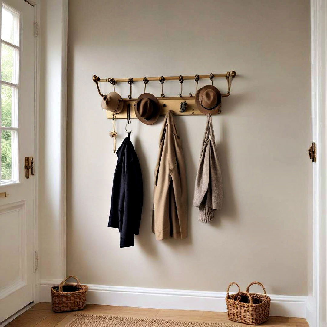install brass coat hooks - 20 Victorian Hallway Ideas