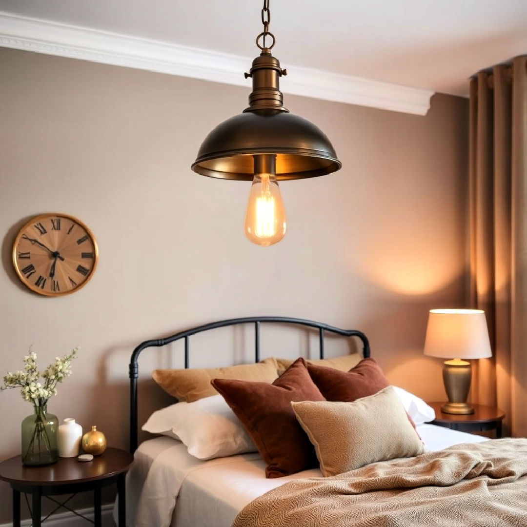 install bronze light fixture - 25 Brown Bedroom Ideas