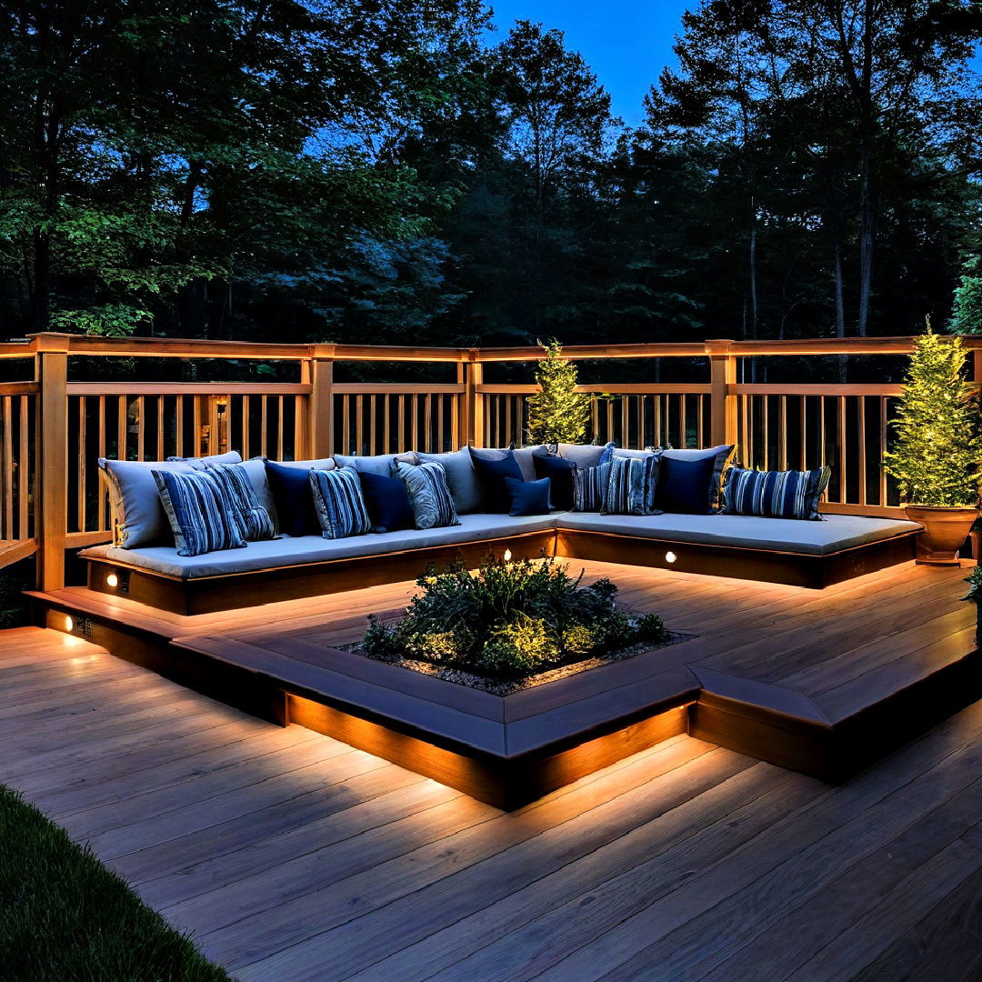 install built in led lights - 25 Ground Level Deck Ideas