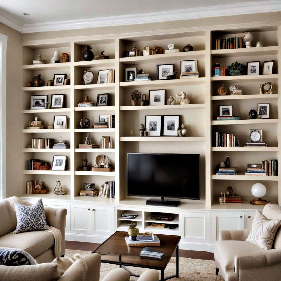 install built in shelves - 40 Living Room Ideas