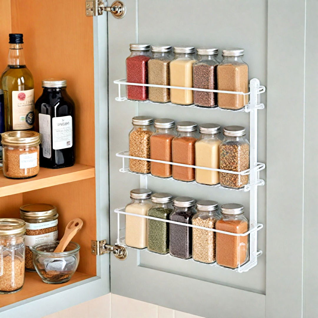 install cabinet racks to hold spices - 40 Kitchen Organization Ideas