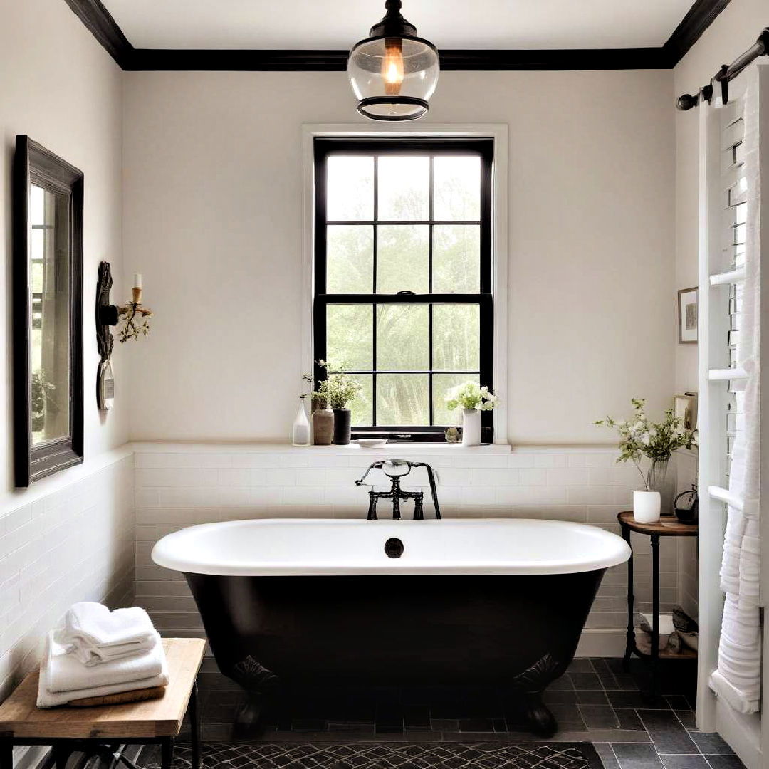 install cast iron bathtub - 40 Farmhouse Bathroom Ideas