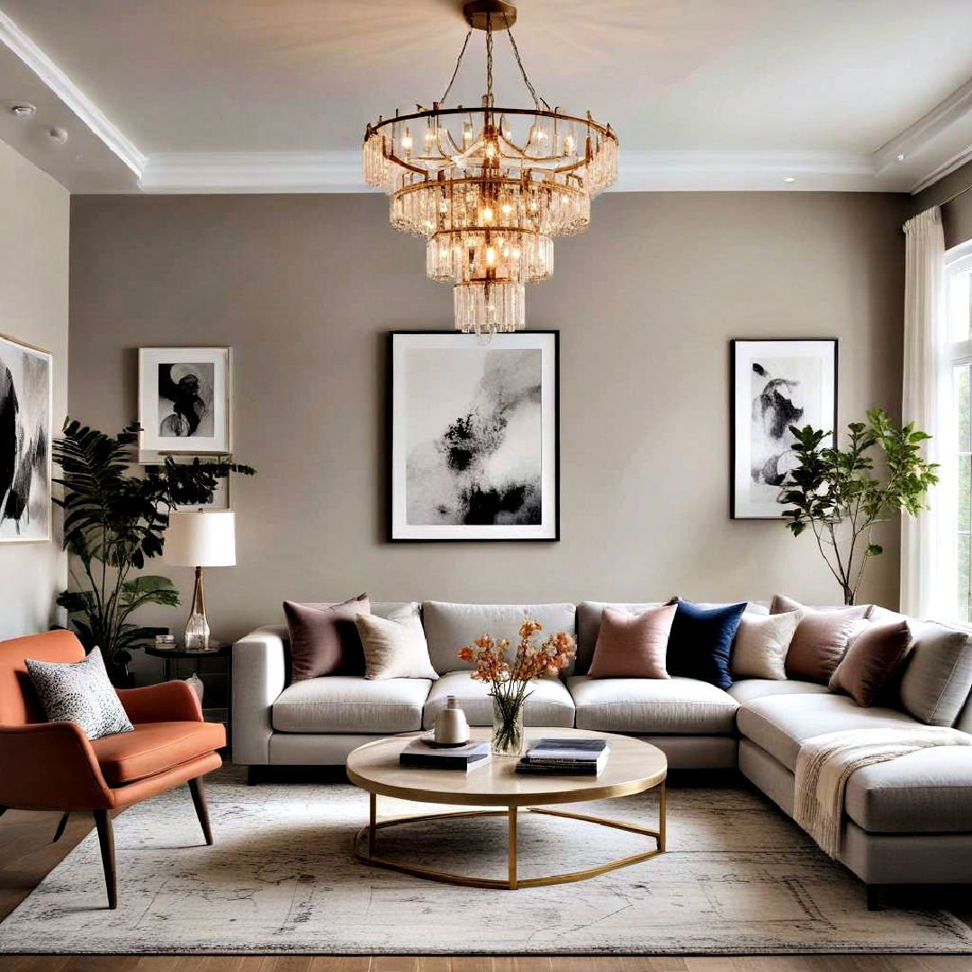 install chandelier lighting - 40 Living Room Ideas