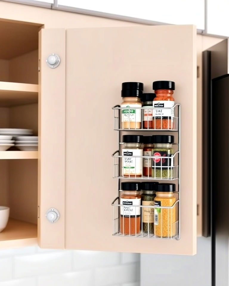 install compact cabinet door organizer - 40 Spice Rack Ideas