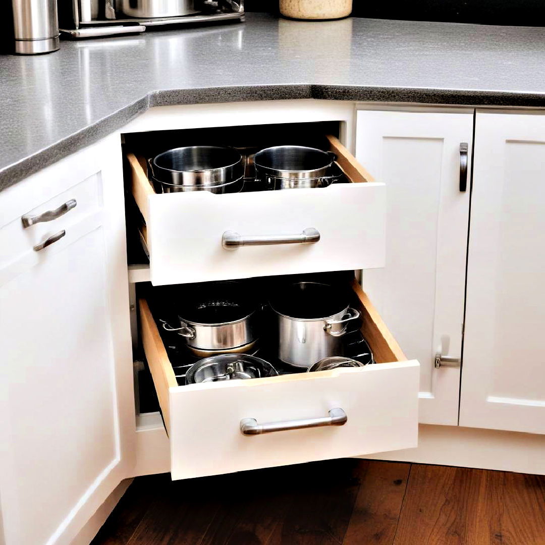 install corner drawers - 30 Small Galley Kitchen Ideas on a Budget