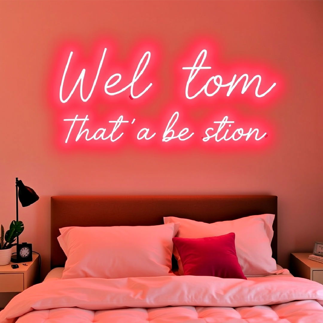 install custom neon word art - 30 Neon Bedroom Ideas