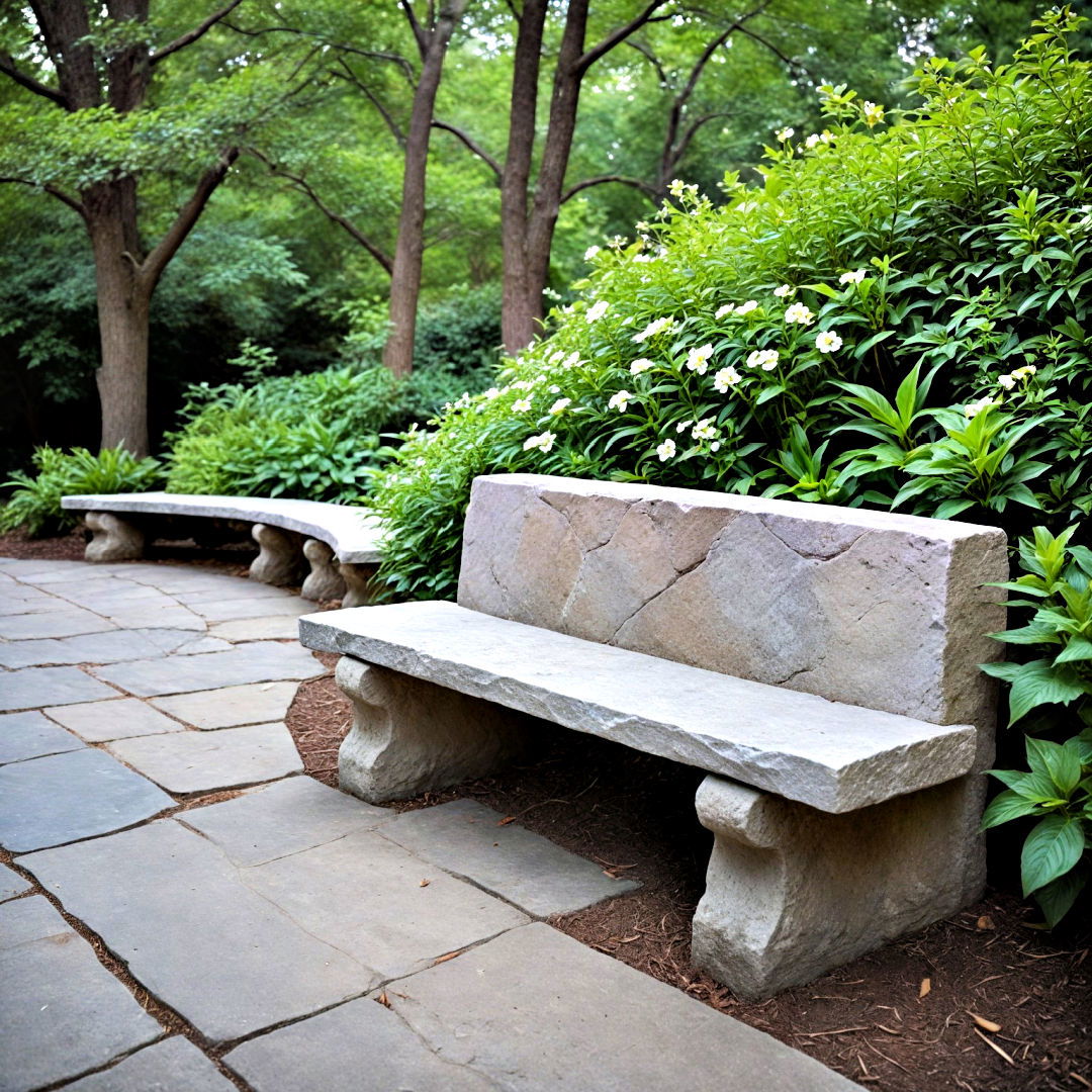 install durable stone bench - 40 Hardscaping Ideas