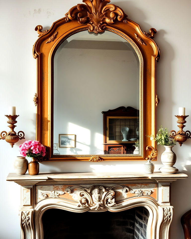 install elegant antique mirror - 30 French Country Decor Ideas