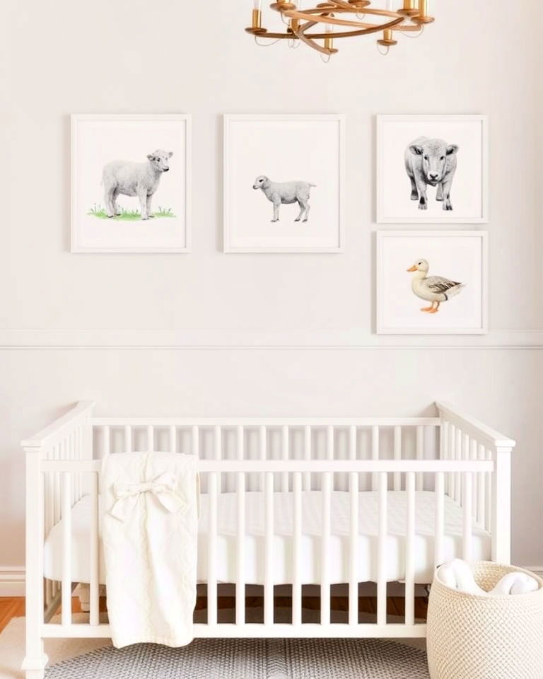 install farm animal artwork - 15 Farmhouse Nursery Ideas