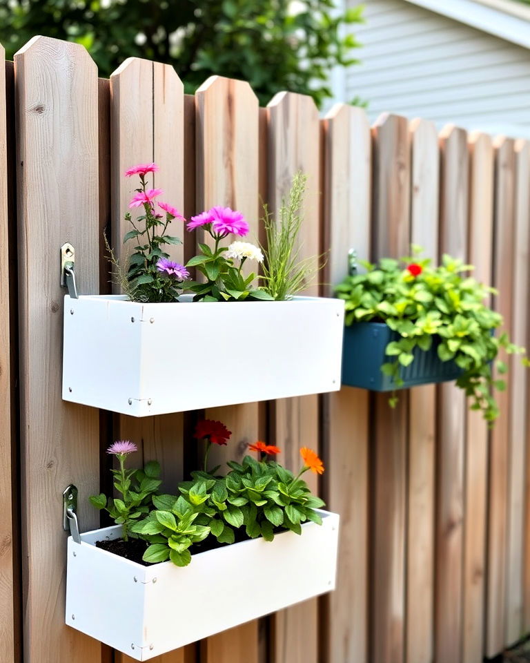 install fence planter boxes - 40 Vertical Garden Ideas