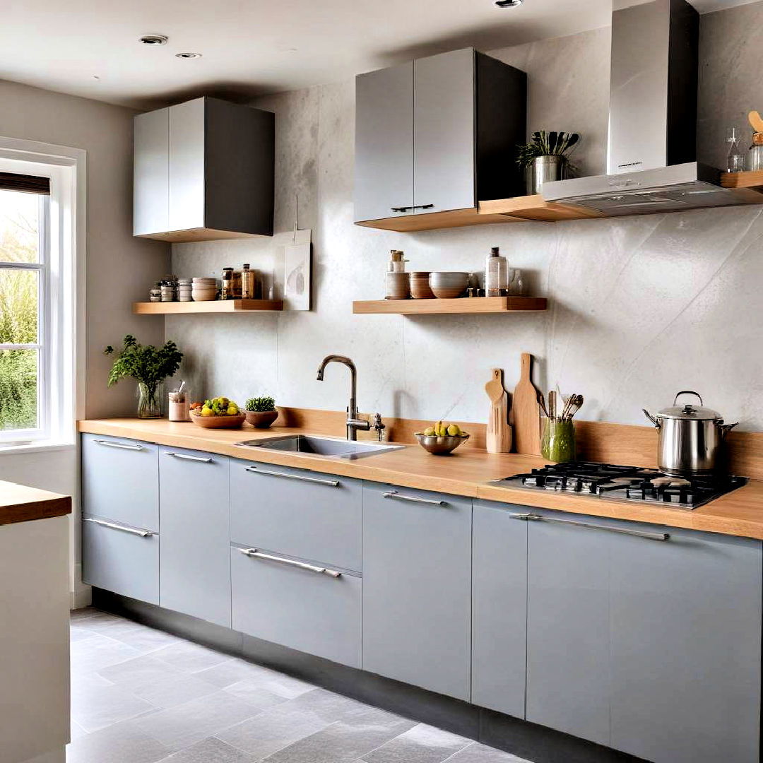 install floating cabinets - 30 Small Galley Kitchen Ideas on a Budget