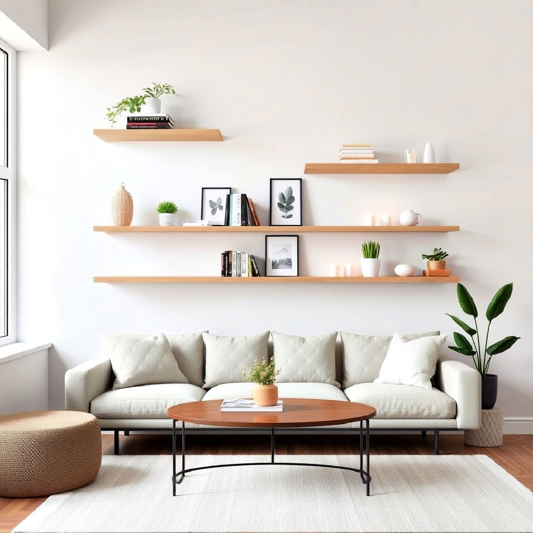 install floating shelves - 25 Chill Aesthetic Room Ideas