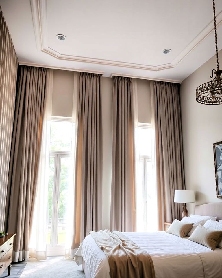 install floor to ceiling curtains - 20 Dreamy Bedroom Design Ideas