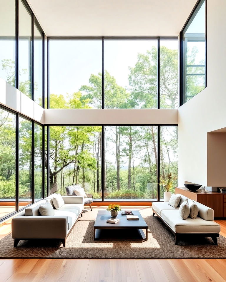 install floor to ceiling windows - 25 Japanese Style Living Room Ideas