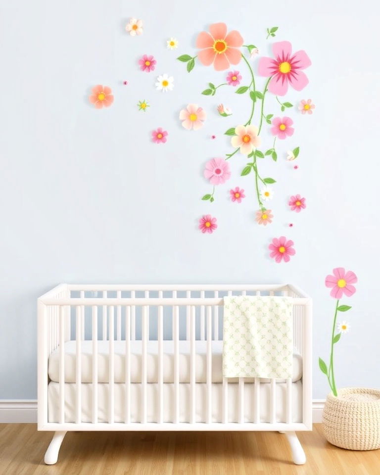 install flower wall decals - 15 Floral Nursery Ideas