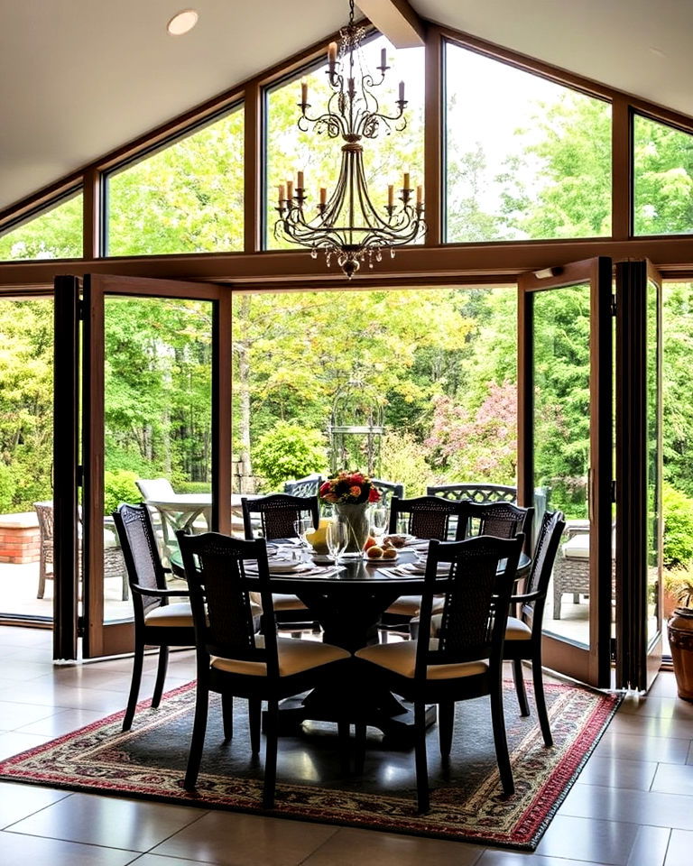 install folding glass doors - 25 Sunroom Dining Room Ideas