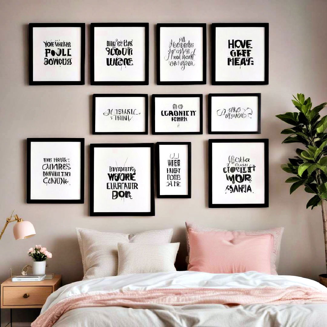 install framed inspirational quotes - 40 Teen Room Ideas