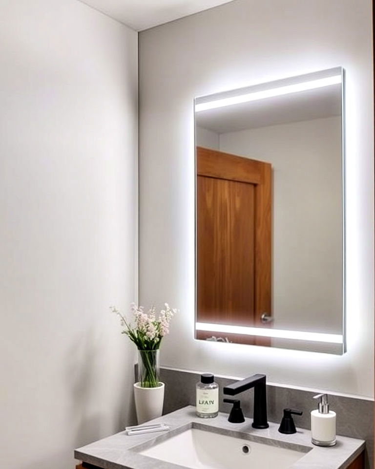 install frameless mirror - 40 Primary Bathroom Ideas