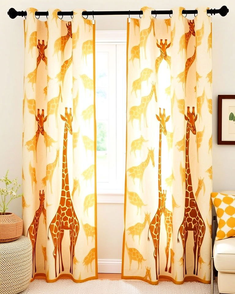 install giraffe print curtains - 15 Giraffe Nursery Ideas