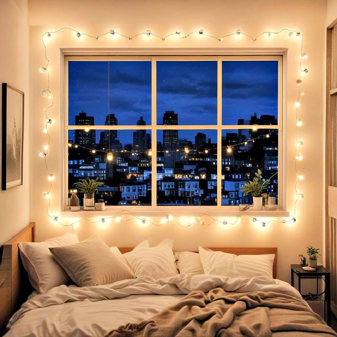 install globe string lights - 25 Dark Academia Bedroom Ideas
