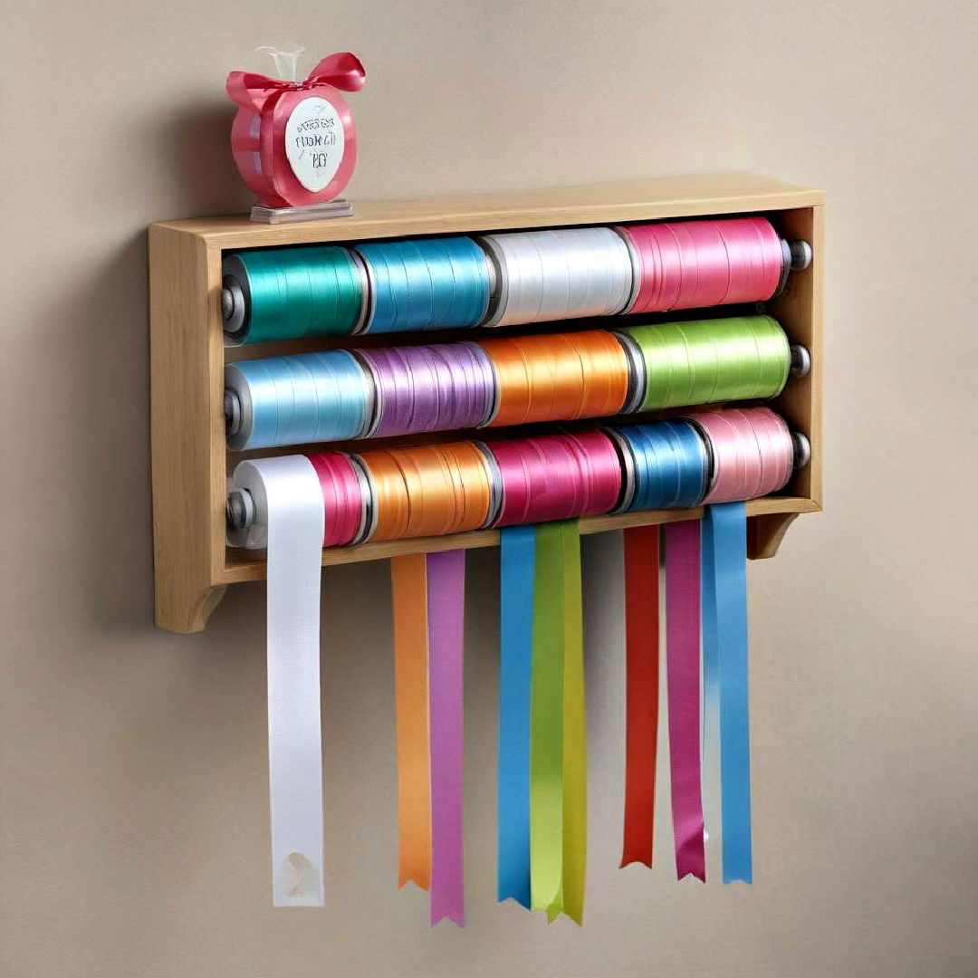 install hanging ribbon dispenser - 15 Ribbon Storage Ideas