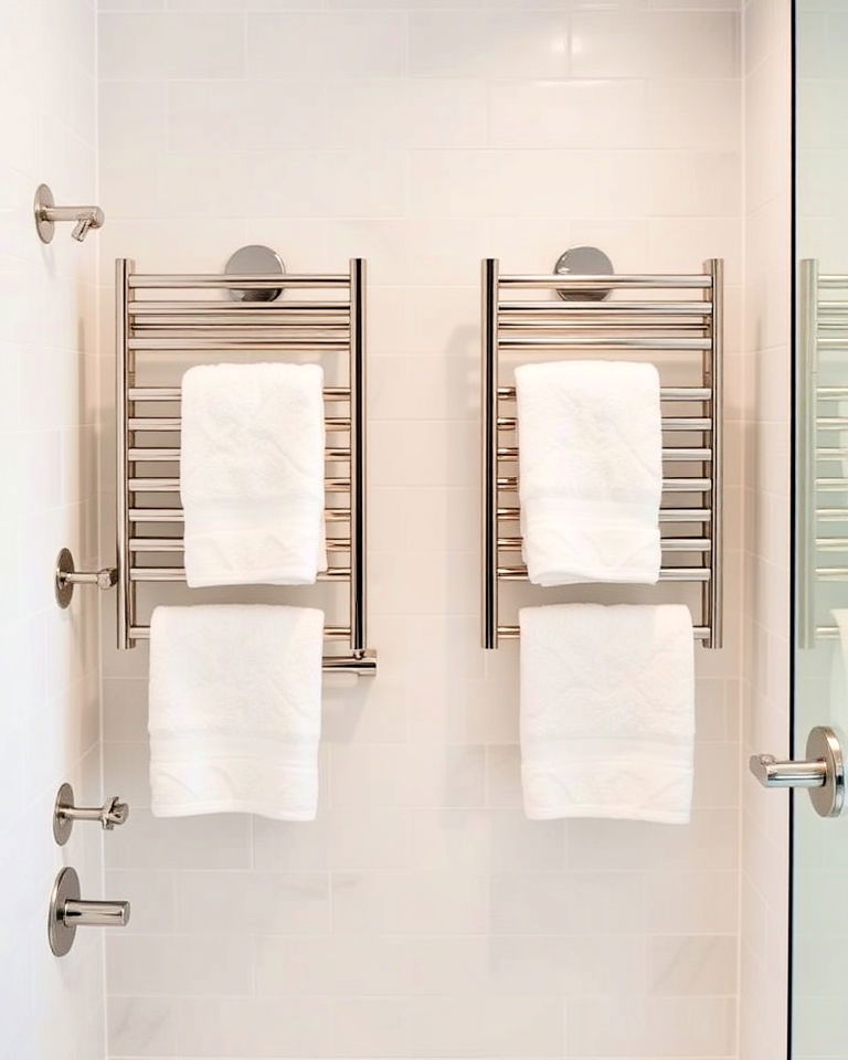 install heated towel racks - 15 His and Her Bathroom Ideas