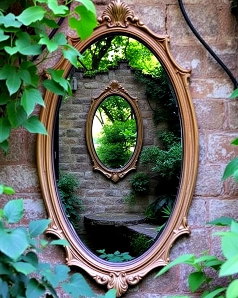 install hidden mirrors - 35 Secret Garden Ideas