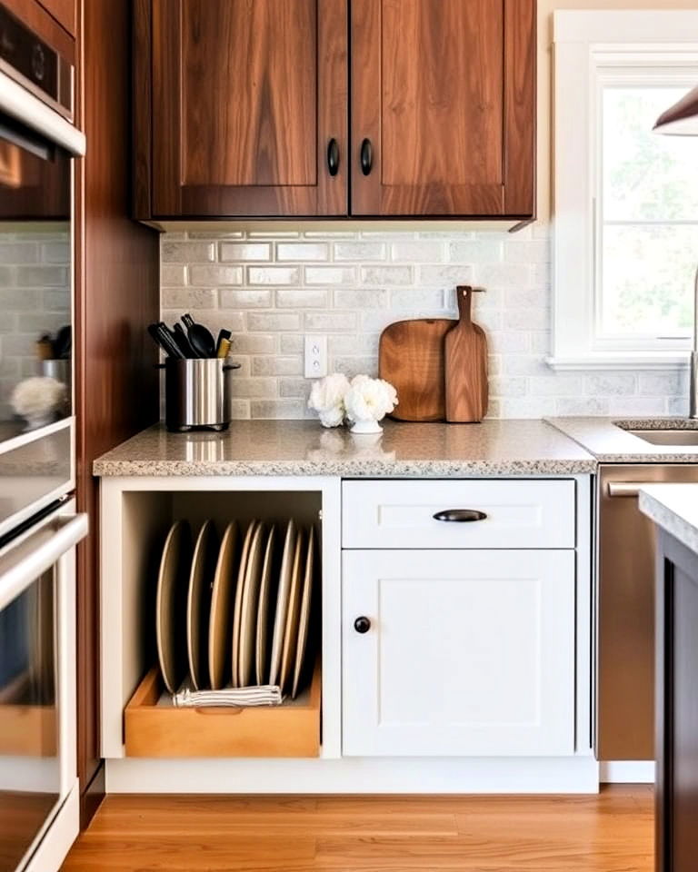 install hidden toe kick drawers - 40 Small Kitchen Storage Ideas