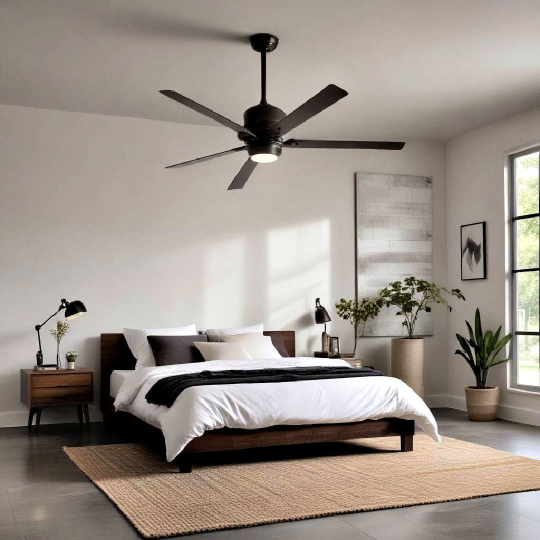 install industrial ceiling fan - 20 Industrial Bedroom Ideas