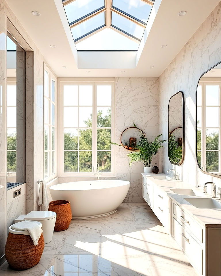 install large windows and skylights - 15 Italian Bathroom Design Ideas