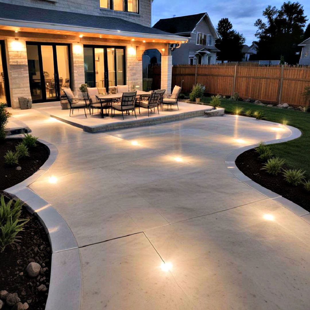install led lighting into your concrete patio - 40 Concrete Patio Ideas