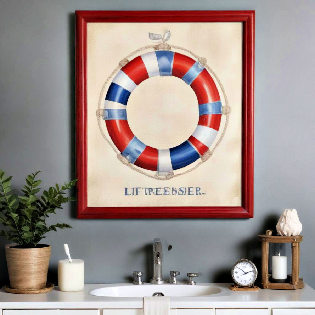 install life preserver wall art - 25 Nautical Decor Ideas