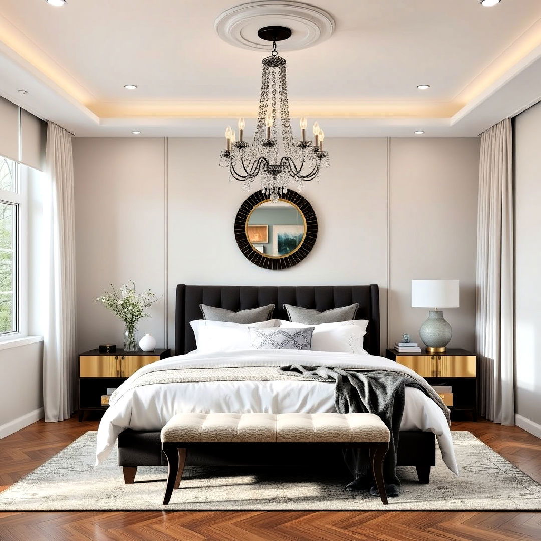 install luxurious chandelier - 40 Bedroom Lighting Ideas
