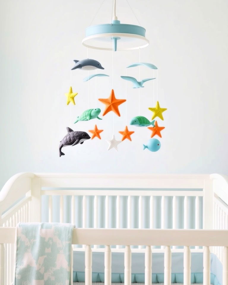 install marine animal mobile - 20 Ocean-themed Nursery Ideas