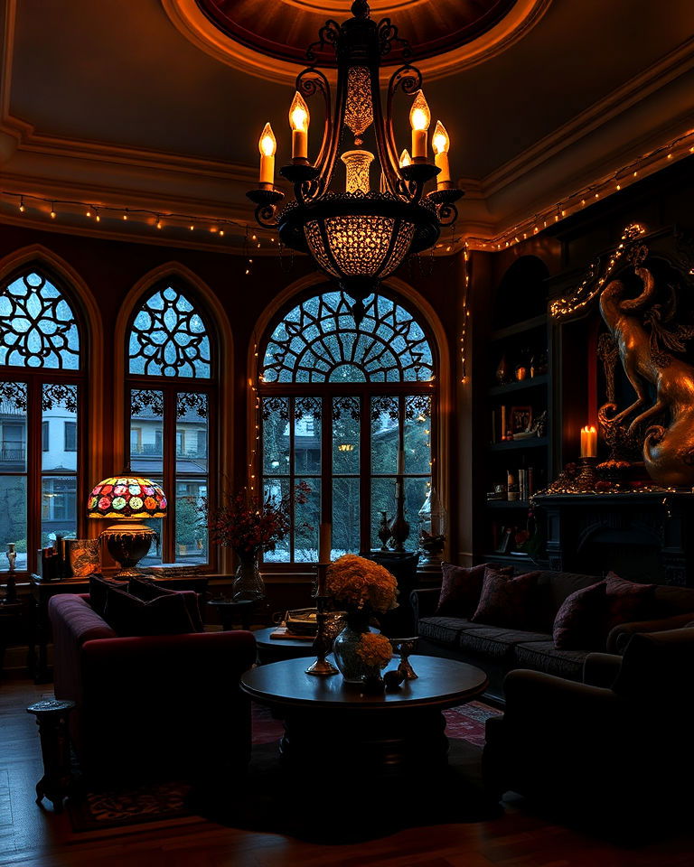 install mystic lighting fixtures - 30 Witchy Living Room Ideas