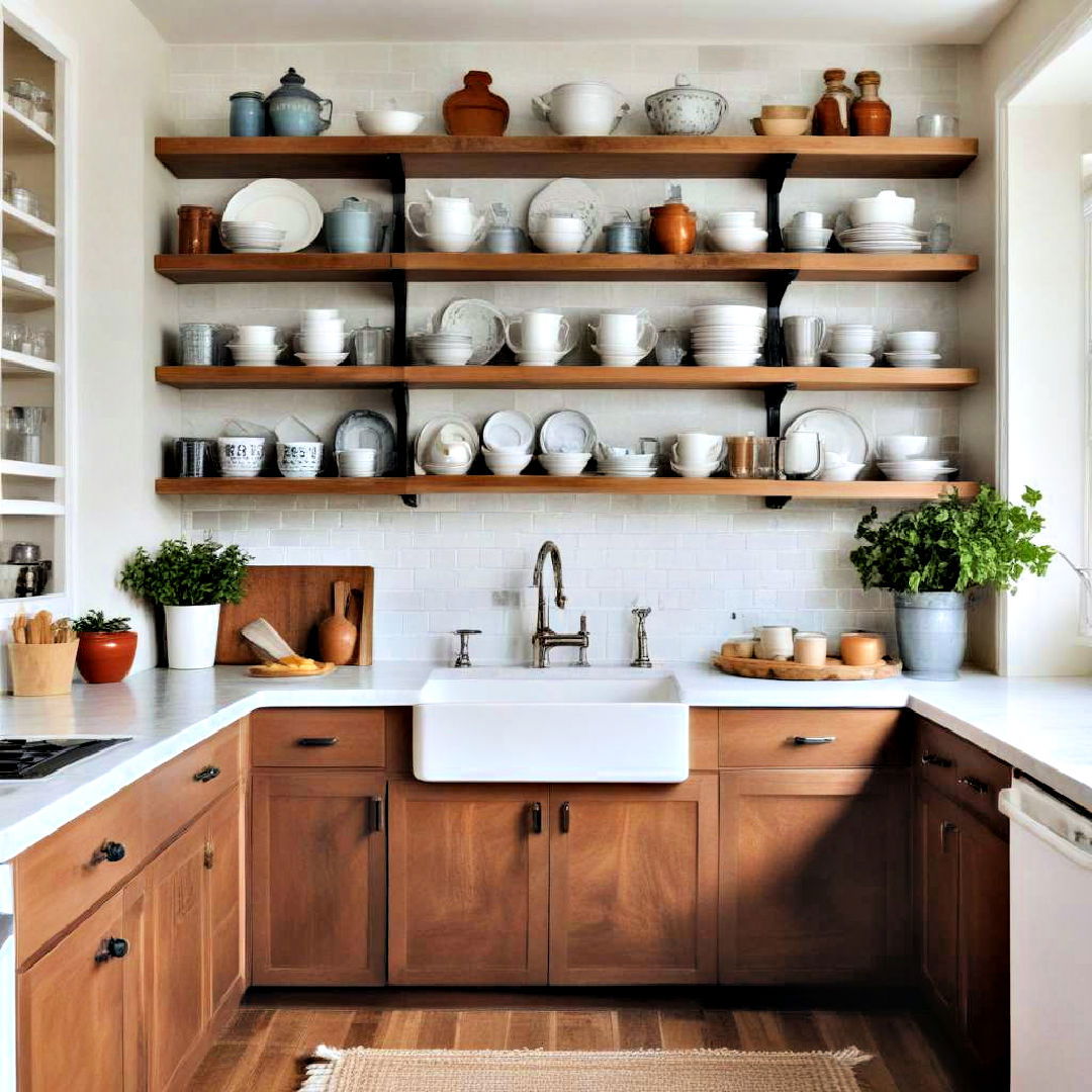 install open shelving - 30 Small Galley Kitchen Ideas on a Budget