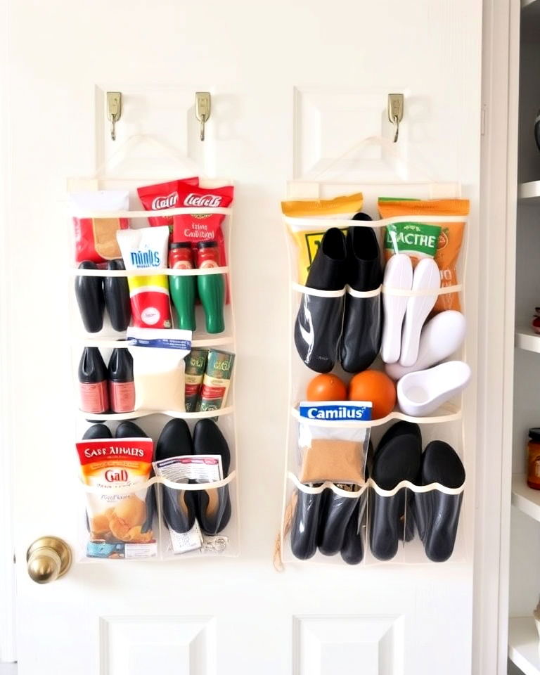 install over the door shoe organizers - 30 Small Pantry Ideas