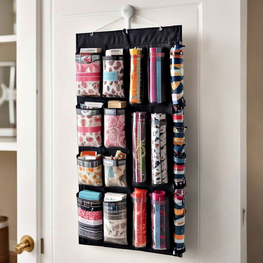 install over the door storage organizer - 15 Ribbon Storage Ideas