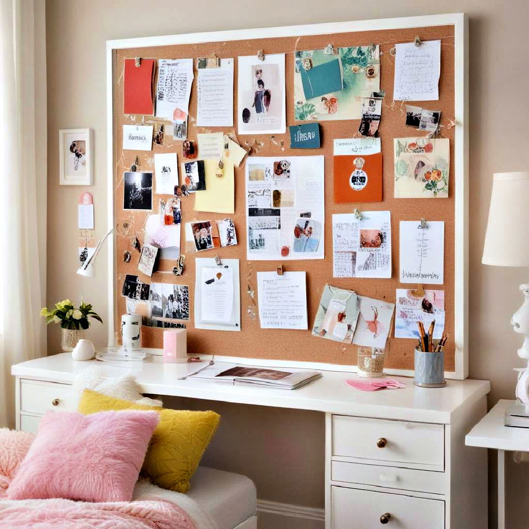 install pinboard on bedroom wall - 40 Teenage Girl Bedroom Ideas