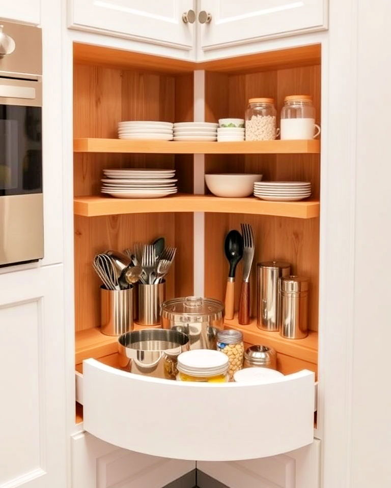install pull out corner drawers - 25 Blind Corner Kitchen Cabinet Ideas