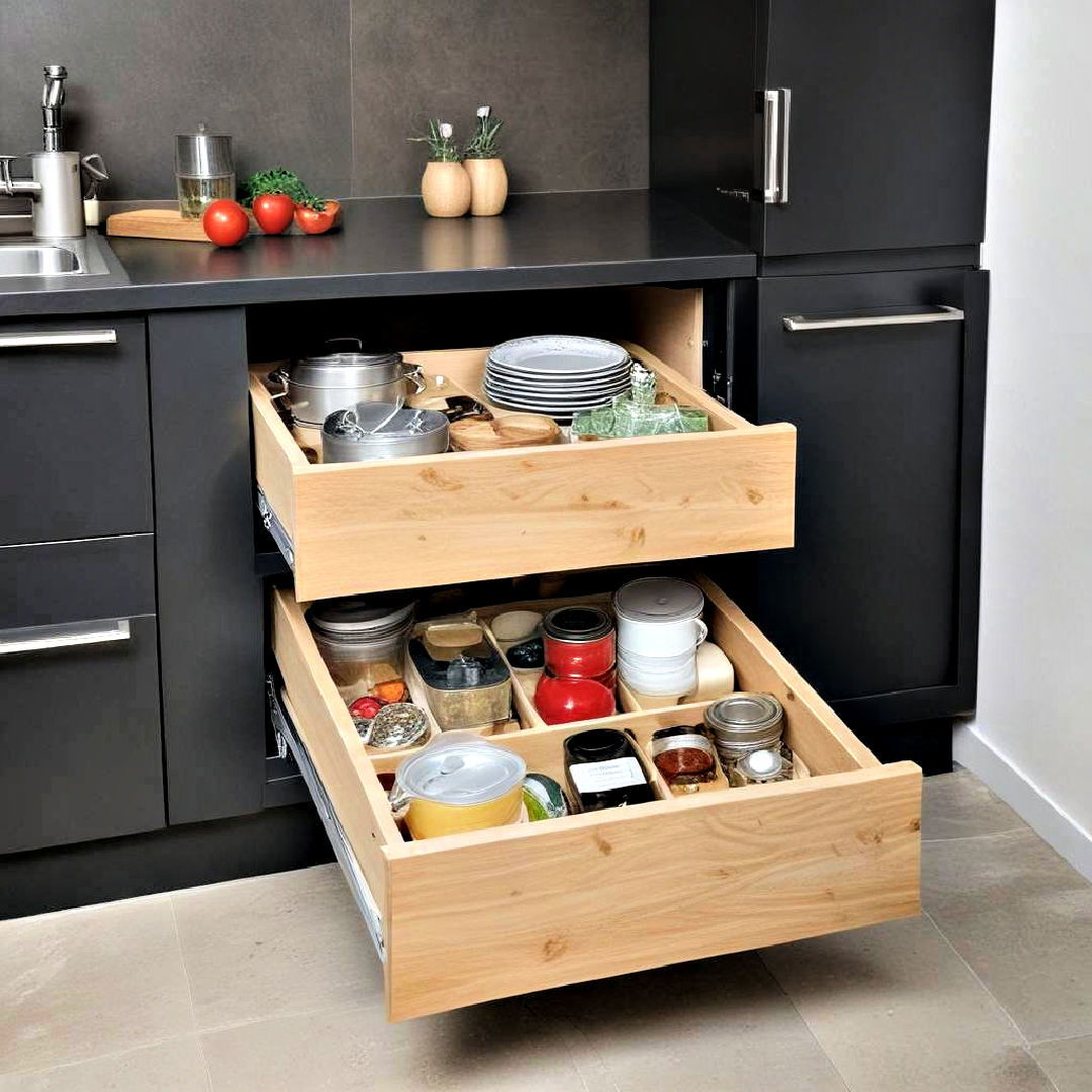 install pull out drawers - 40 Small Kitchen Ideas