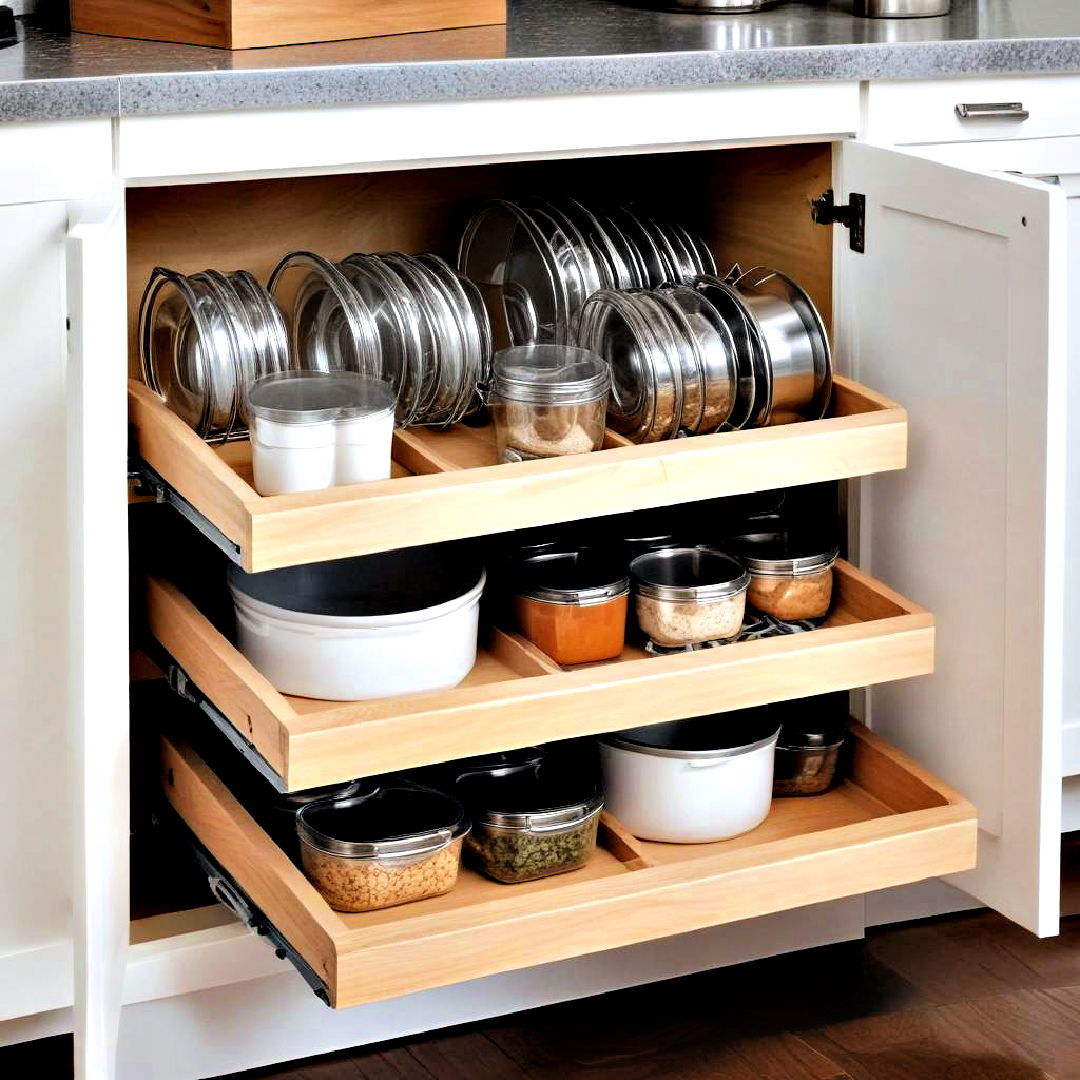install pull out trays - 30 Small Galley Kitchen Ideas on a Budget