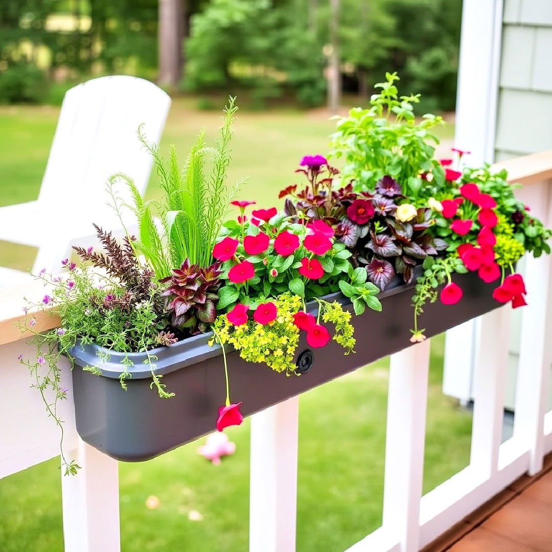 install rail planters - 25 Deck Decorating Ideas With Plants