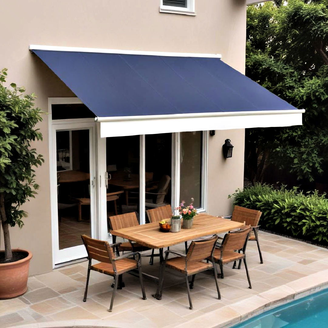 install retractable awning - 40 Small Backyard Landscaping Ideas
