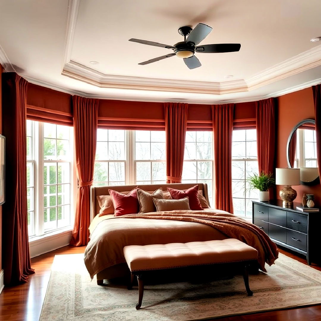 install rust colored curtains - 15 Rust Bedroom Ideas