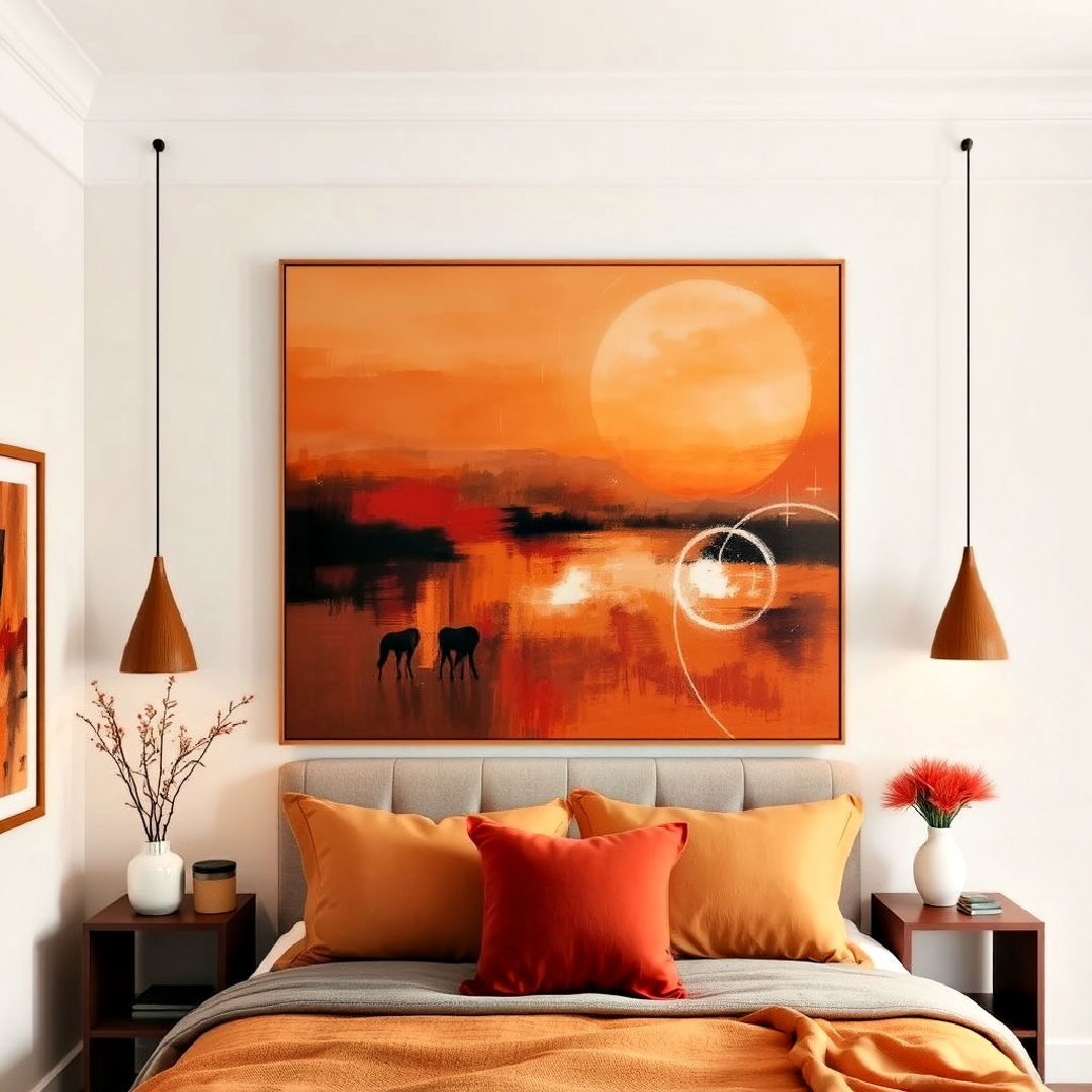 install rust colored wall art - 15 Rust Bedroom Ideas
