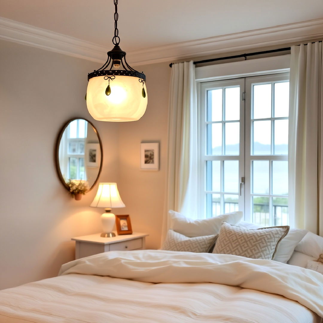 install sea glass inspired lighting - 40 Ocean-themed Bedroom Ideas